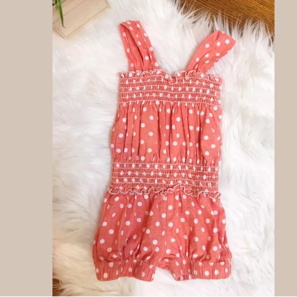 Vintage Romper Pink Polka Dot size 2 Just Kids